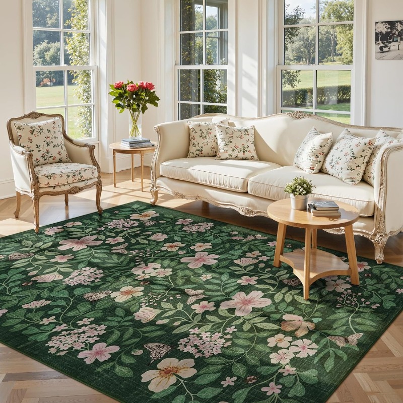Floral Living Room Carpet Vint - Printing On Commercial review and price